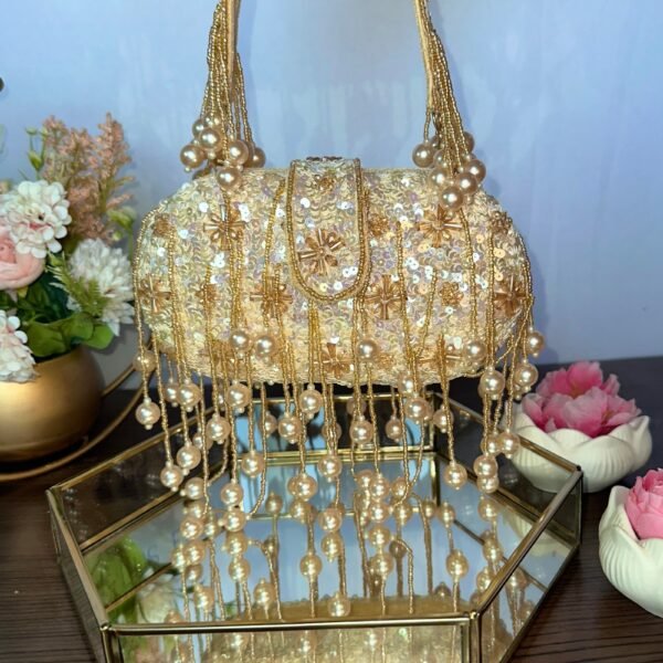 Golden Capsule Clutch